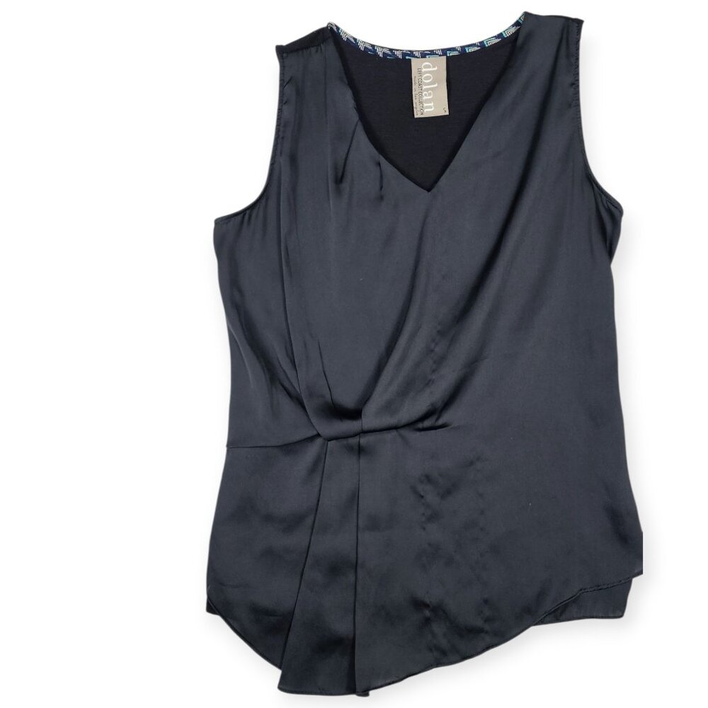 Dolan Left Coast Collection Sleeveless Top - Women's Small - Black Satin Mix